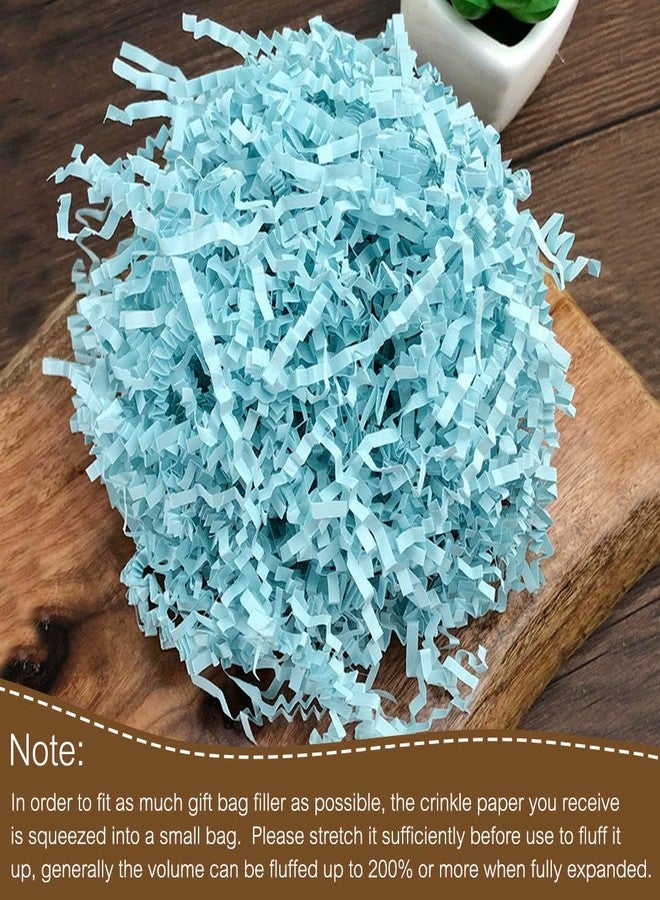 LYARCHTE Crinkle Paper Filler 5.2 oz, Crinkle Cut Paper Shred Filler Shredded TissueRaffia Grass Paper for Gift Basket Packing Bag Filler (Baby blue) - Image 4