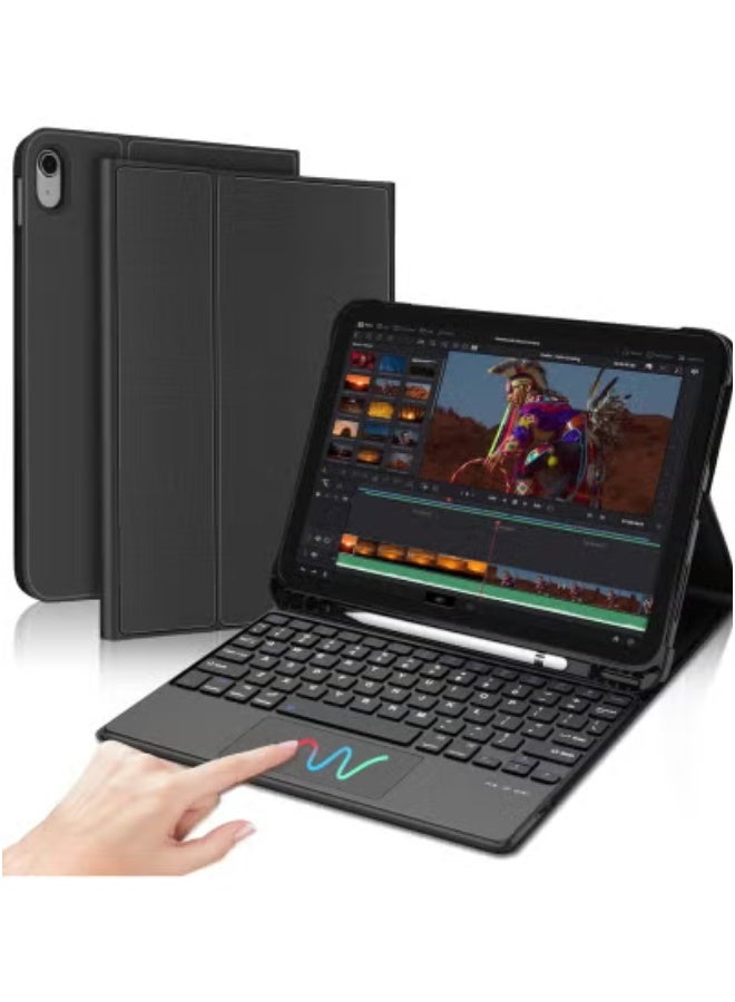 TIGER iPad Air 13" (2024) M2 Wireless Keyboard with Touchpad – Smart Case for Ultimate Protection & Productivity | Multi-Functional Bluetooth Keyboard with Responsive Trackpad | Slim, Lightweight Design for Enhanced Typing Experience | Full-Body Protection - Image 1