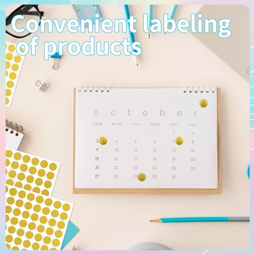 starboling Dot Stickers - 1/2 Inch Gold Circle Labels, 1400pcs Writable Color Coding, Round Labeling for Office, Classroom, Garage Sale - Image 4