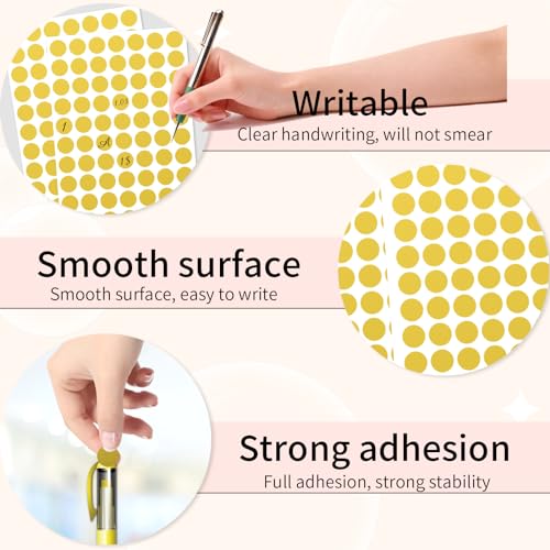 starboling Dot Stickers - 1/2 Inch Gold Circle Labels, 1400pcs Writable Color Coding, Round Labeling for Office, Classroom, Garage Sale - Image 3