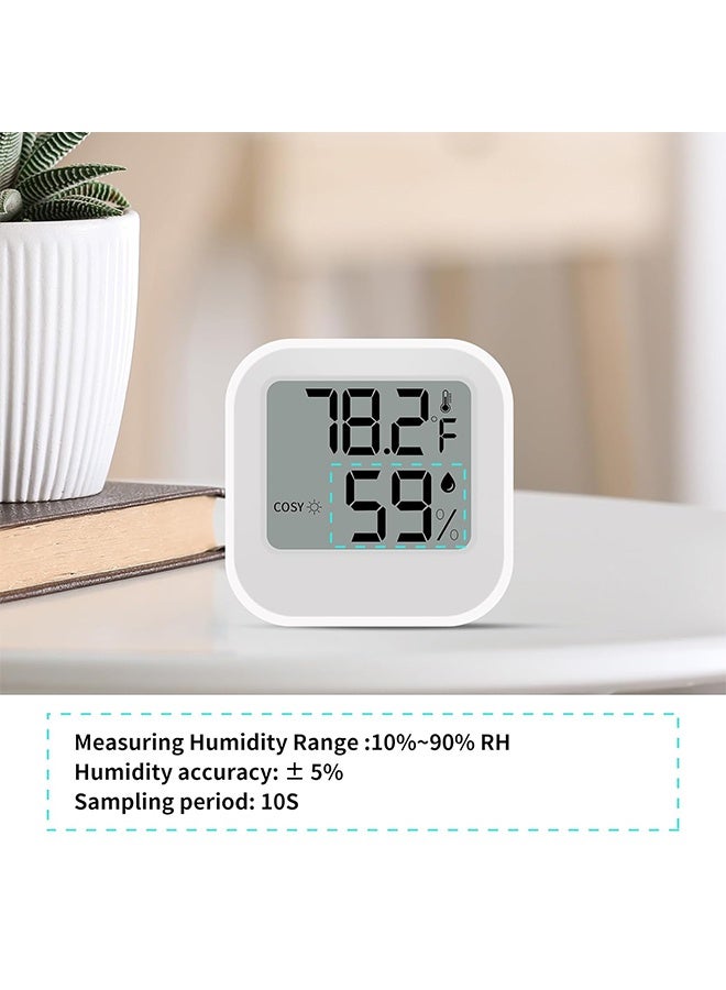 Quantum 3 Pcs Digital Indoor Thermometer Hygrometer with Comfort Indicator - Mini LCD Temperature Humidity Monitor - Small Room Temperature Humidity Gauge for Baby Room Greenhouse & Home (White+Pink+Blue) - Image 4