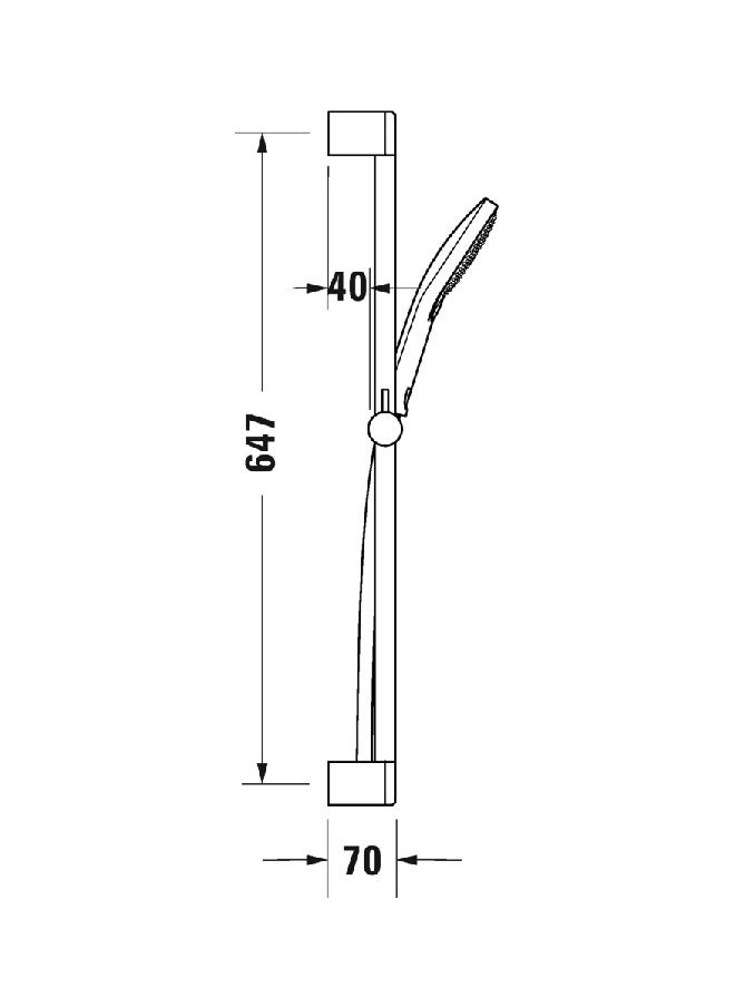 Duravit - Shower Rail 3 Functions 65 Cm Chrome And 150 Mm Showerhead - Image 1