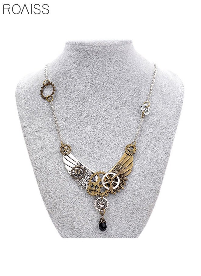 roaiss - Unisex Fashion wing Necklace Creative Vintage Gear Necklace Steampunk Pendant - Image 1