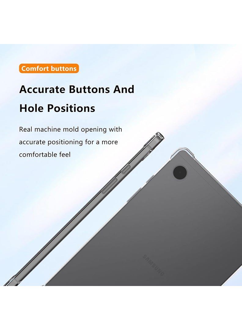 Theodor Clear Case For Samsung Galaxy Tab A9 8.7-Inch, Shock-Absorption TPU Cover with Reinforced Corners, Soft Flexible & Crystal Clear Protective Bumper Case - Image 4
