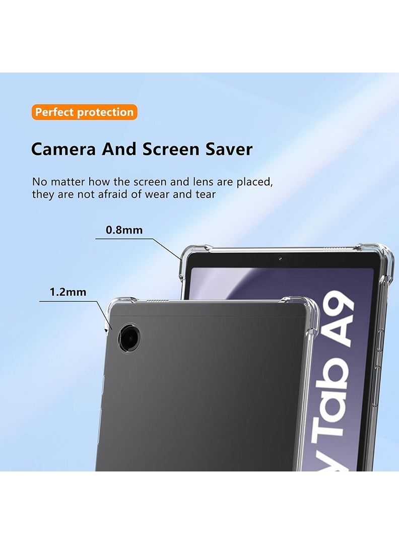 Theodor Clear Case For Samsung Galaxy Tab A9 8.7-Inch, Shock-Absorption TPU Cover with Reinforced Corners, Soft Flexible & Crystal Clear Protective Bumper Case - Image 3