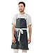 Caldo Linen Kitchen Apron for Cooking Mens and Womens Linen Bib Apron for Professional Chef Server or Barista  Adjustable with Pockets Slate - Image 2