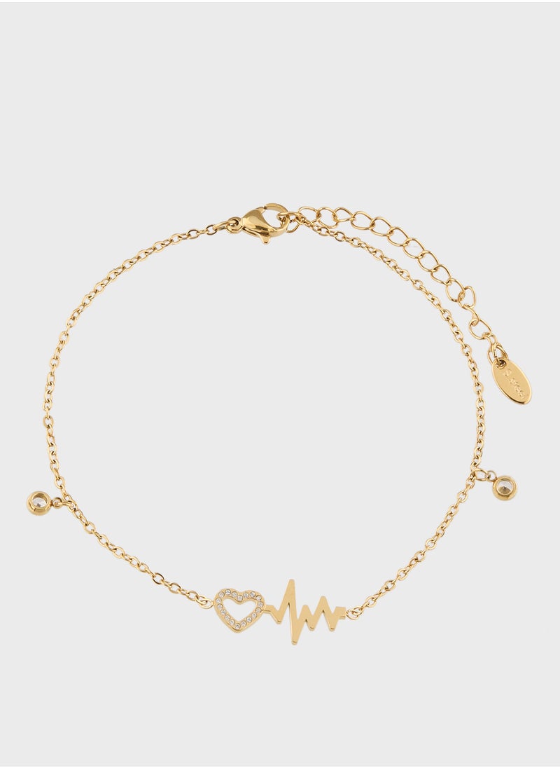 ELLA Heart Charm Anklet  - Image 1