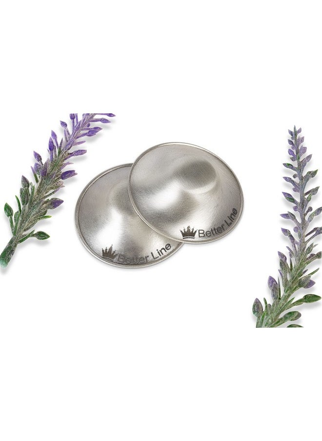 BETTERLINE - Silver Nursing Cups To Soothe Nipples For Breastfeeding Moms Newborn Essentials Handmade Silver Nipple Shields 100% Natural Silver Nursing Pads Baby Shower Gifts - Image 1
