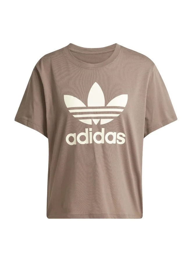 Adidas TREFOIL TEE VT Brown Originals Women T-SHIRTS
