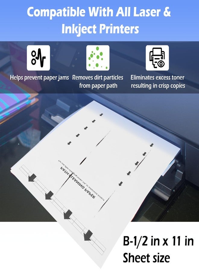 AQDD Printer Cleaning Sheets for HP Laser and Inkjet Printers Removes Toner Smudges Black Lines and Paper Jams Compatible with Brother and Most Printers (8.5 x 11) 15 Sheets - Image 2