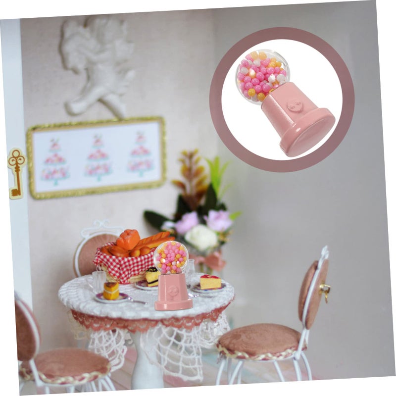 Wakauto Miniature Dollhouse Candy Machine Model Realistic Mini Dispenser Collectible Accessory Pink - Image 4