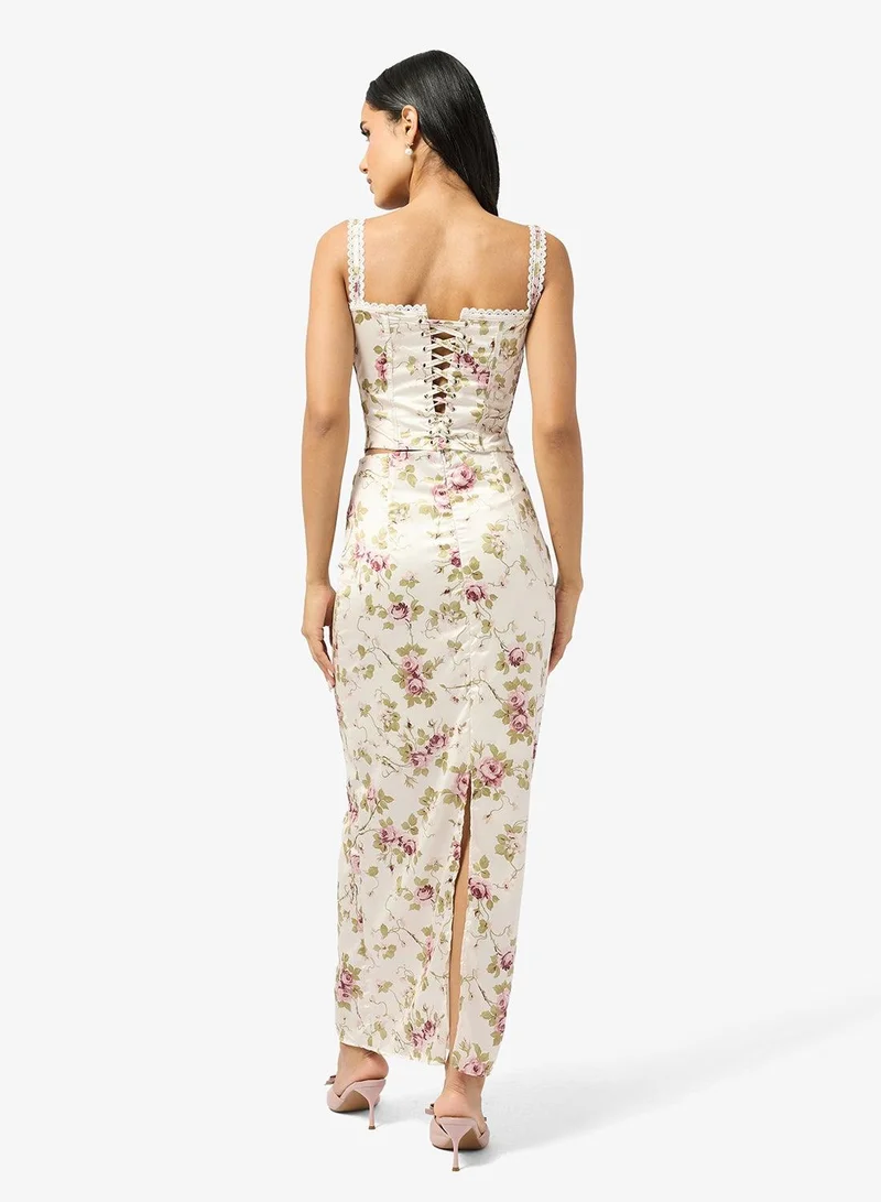 Ginger Floral Corset Bodice Top & Skirt Coord Set