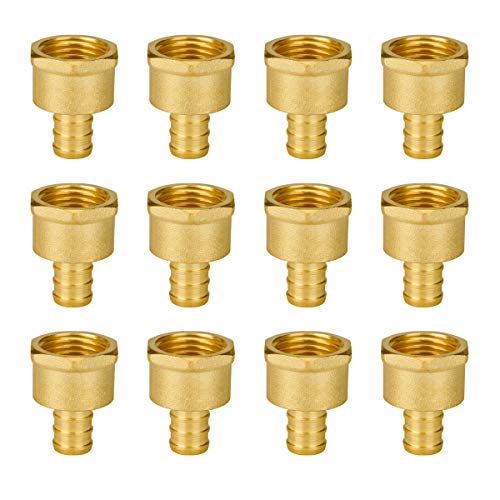 SUNGATOR 12-Pack 1/2" PEX to 1/2" Female NPT Brass Fittings, UPC Certified - Image 1