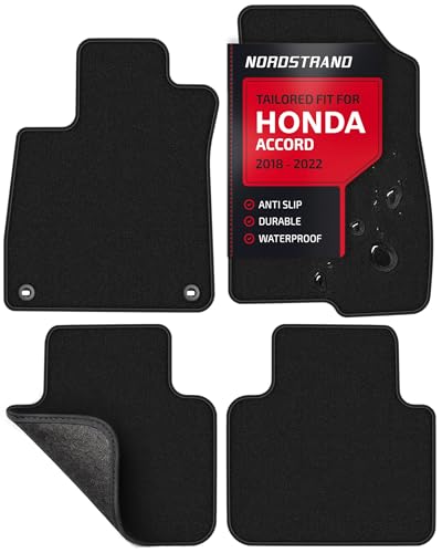 Nordstrand Floor Mats for Honda Accord 2018 2019 2020 2021 2022 Sedan 10 - Custom 3D Fit - 1st and 2nd Row Set of 4 - Waterproof Anti-Slip Backing - 34oz Heavy Duty Carpet Mat - All Weather Car Liner Floormats - Image 5