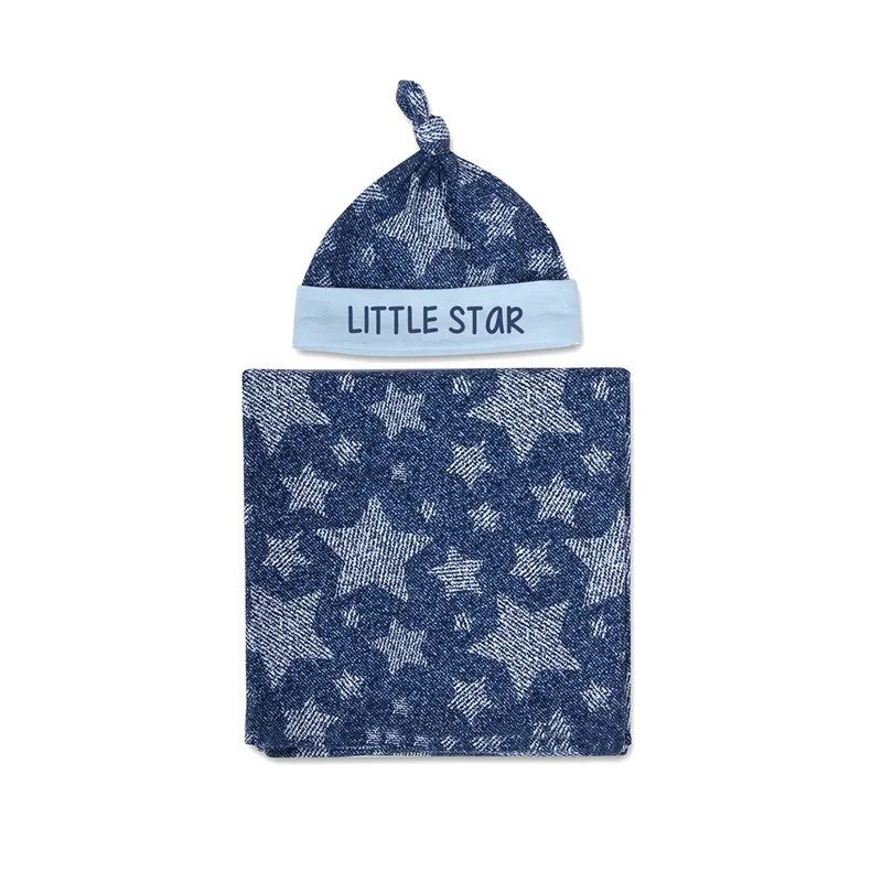 Bluejw Newborn Swaddle Set - High Quality Baby Wrap Swaddle Blanket with Beanie Hat for Baby Boy - Swaddlers for Baby Girl with Bow - Image 3