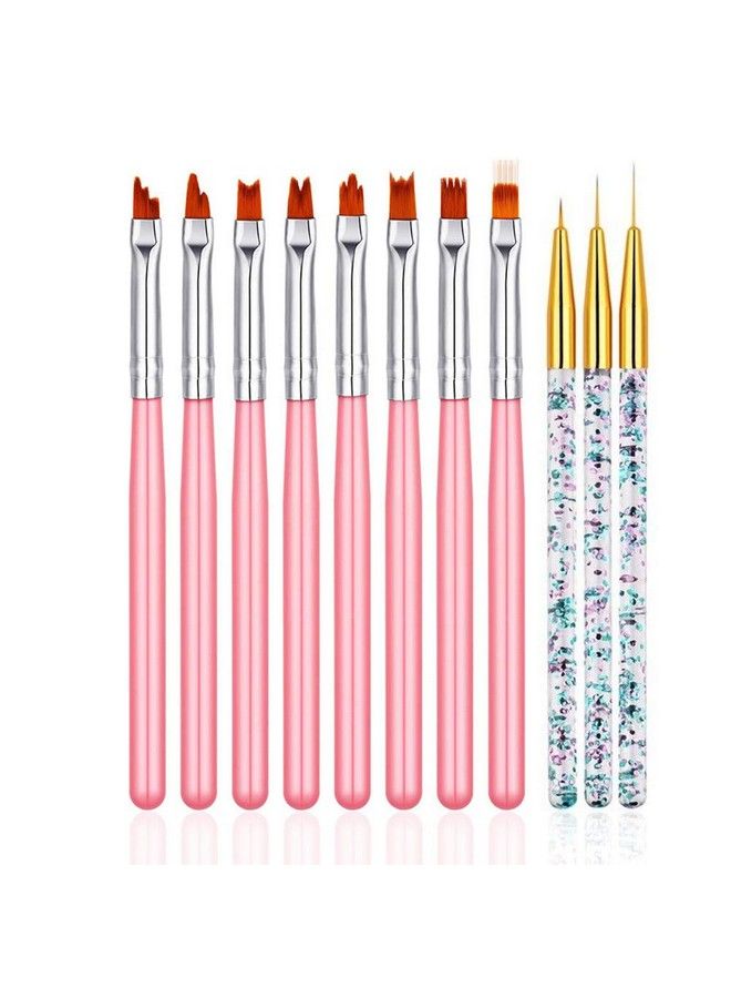 FULINJOY 11 Pcs Nail Art Brush Set Uv Gel Painting Pen Nail Flower Painting Brush Gel Gradient Nail Painting Design Pen Nail Liner Brushes - Image 1