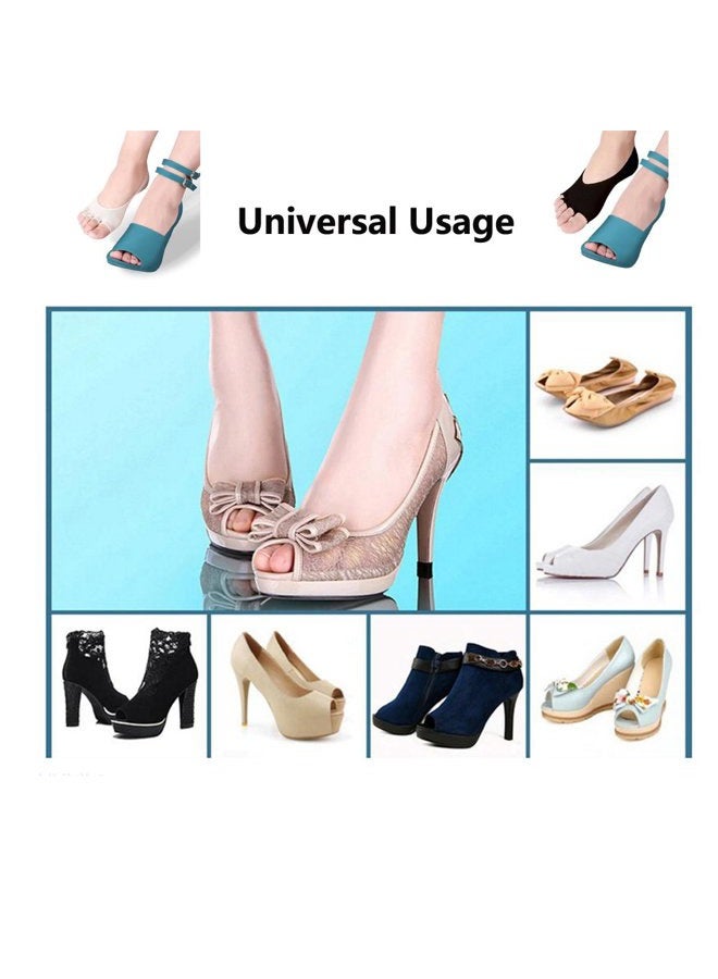 Angzhili Only Dental Women Ladies Summer Peep Toe Socks Open Toe Socks Invisible Liner Fashion Breathable Open-Toed Liner Socks No Show with Nonslip Heel Grip(Black, 2 Pair), Black, 2 Pair, One size - Image 5