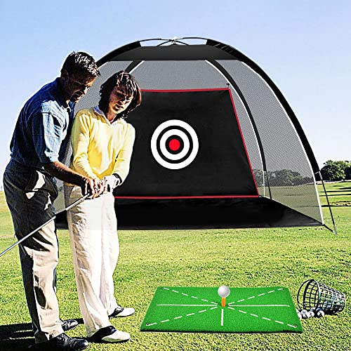 ASENVER Black Golf Practice Net Set - 6.6x4.4 FT with Hitting Mat, Target Cloth and Carrying Bag - Image 2