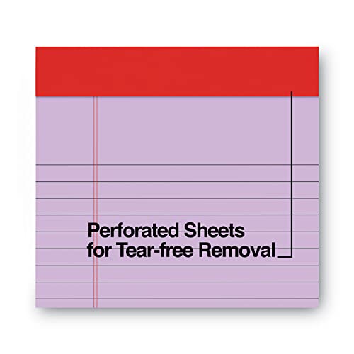Manaloom Jr. Legal Pad Writing Pads, Narrow Ruled Writing Note Pads - Colored Notepads 5 x 8 Inch Lined Notebooks, Perforated Notebook - 50 Sheet Pads - 6 Pack (Orchid) - Image 3