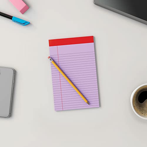 Manaloom Jr. Legal Pad Writing Pads, Narrow Ruled Writing Note Pads - Colored Notepads 5 x 8 Inch Lined Notebooks, Perforated Notebook - 50 Sheet Pads - 6 Pack (Orchid) - Image 5