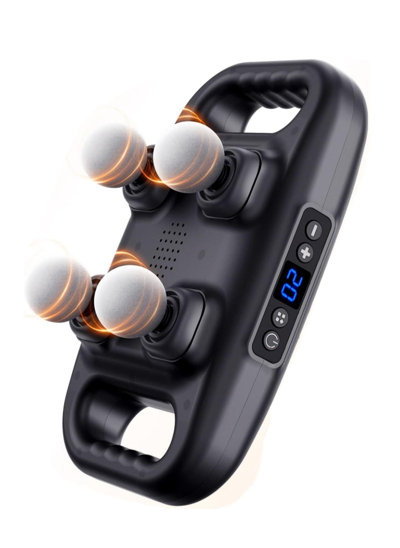 Generic "Back Massager Device – Portable Massage Gun with Four Heads for Athletes, Myofascial Muscle Gun for Pain Relief, Targeting Lower Back, Neck, Legs & Full Body – Multicolor"  - Image 1