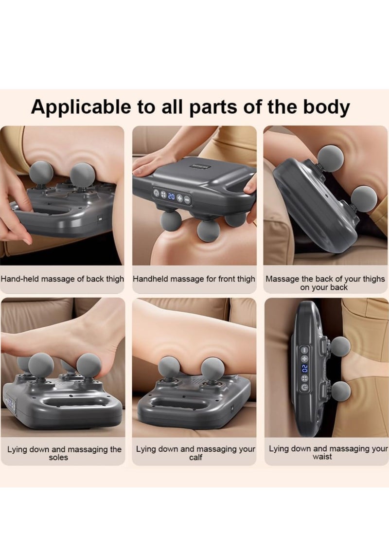 Generic "Back Massager Device – Portable Massage Gun with Four Heads for Athletes, Myofascial Muscle Gun for Pain Relief, Targeting Lower Back, Neck, Legs & Full Body – Multicolor"  - Image 4
