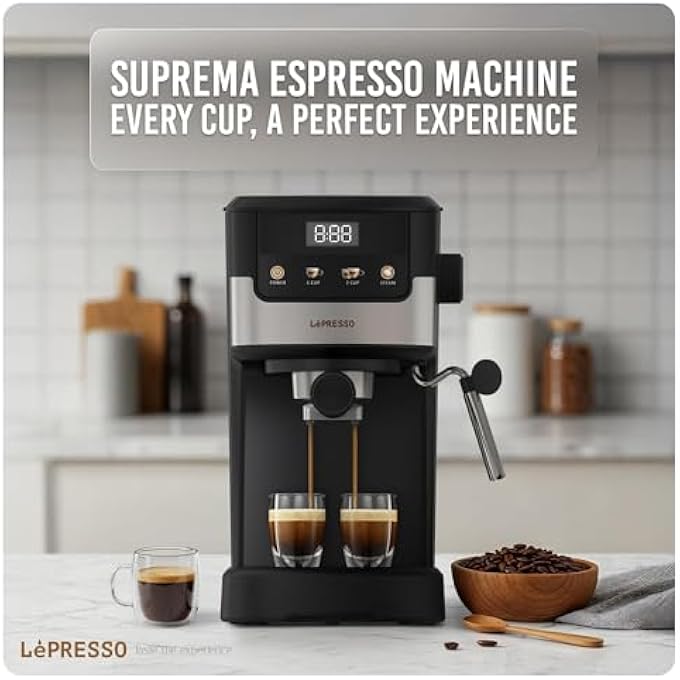 ليبرسو ماكينة قهوة مطحنة كهربائية مضخة ضغط 20 بار ماكينة قهوة مطحنة مخروطية الشكل شاشة تعمل باللمس ماكينة إسبريسو مطحنة قهوة قابلة للتعديل جهاز تبخير الحليب ماكينة إسبريسو حبوب البن - Image 3