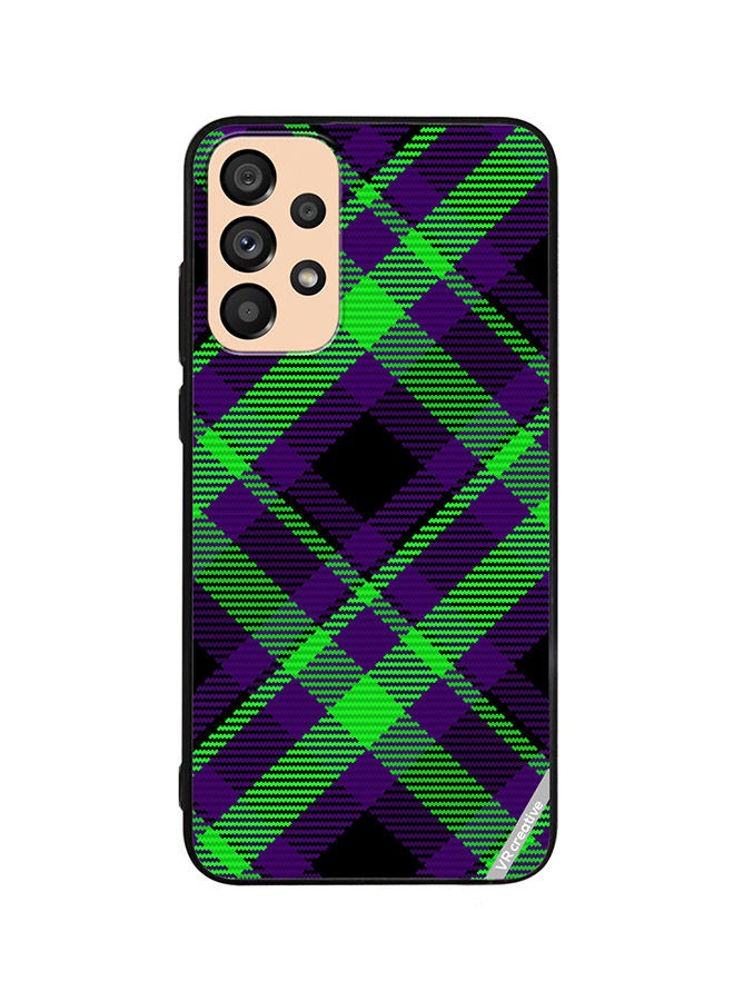 VR CREATIVE Protective Case Cover For Samsung Galaxy A72 Black Green Checkered Design Multicolour - Image 1