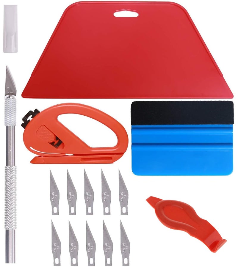 STORE 2508 Store2508 All Purpose Wallpaper Scraper Tool Kit for Car Wrap, Tint Glass Film With Cutter, Blade Replacement, Smoother Tool for Wall Paper - Image 1