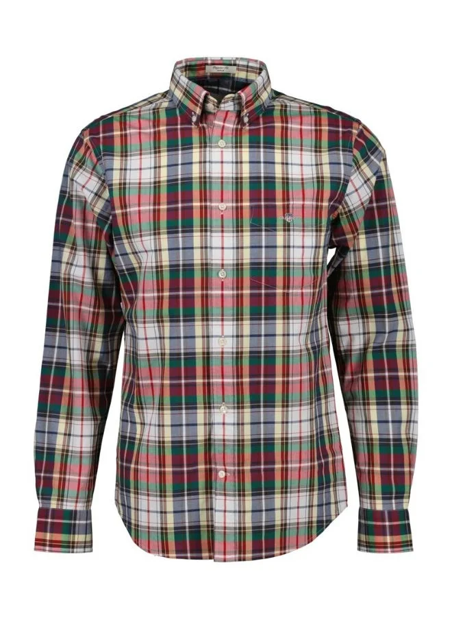 GANT Gant Regular Fit Tartan Checked Poplin Shirt