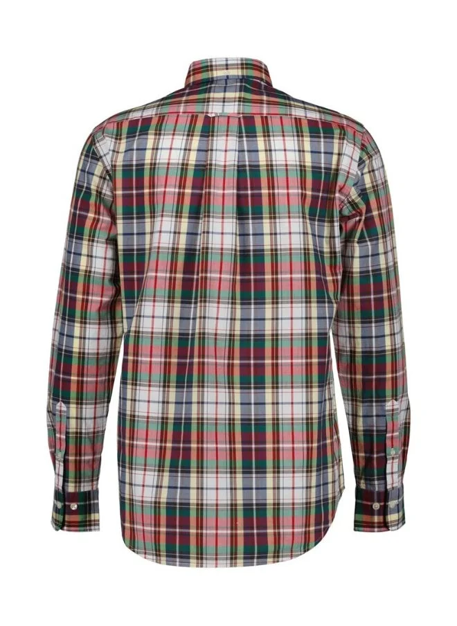 غانت Gant Regular Fit Tartan Checked Poplin Shirt