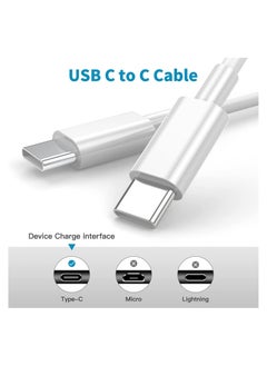 ELTRAZONE 2 Pack Fast Charging 2M Long USB-C to USBC Power Cord for MacBook Pro Air/2020/2019/2018/2017/2016/IPad Air 4/5/iPad Pro 12.9/11 Type c  - Image 3