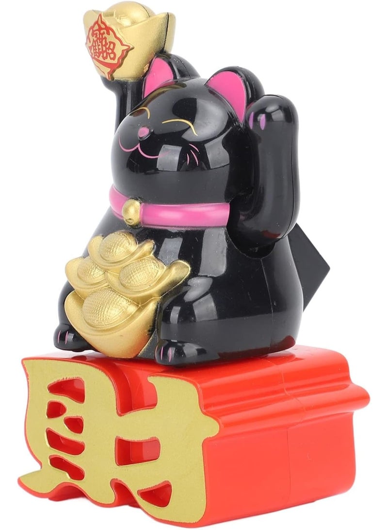 SOLARAE Lucky Fortune Cat, Lucky Cat Ornament, Luck Cat Waving Arm, Gold Waving Lucky Fortune Welcoming Cat, Feng Shui Maneki Neko Beckoning Waving Wealth, Business is Booming - Image 5
