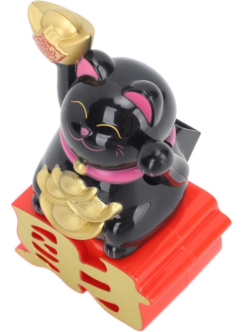 SOLARAE Lucky Fortune Cat, Lucky Cat Ornament, Luck Cat Waving Arm, Gold Waving Lucky Fortune Welcoming Cat, Feng Shui Maneki Neko Beckoning Waving Wealth, Business is Booming - Image 4