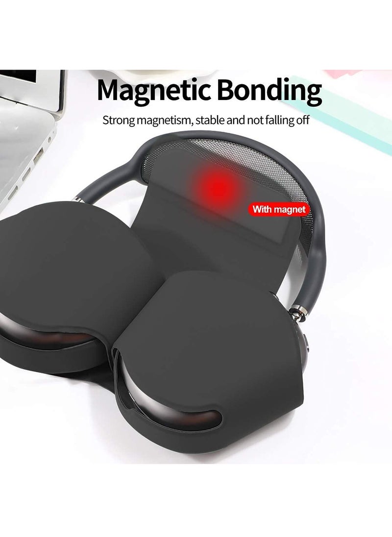 Compatible with Smart Case for Apple AirPods Max Automatic Sleep Function Protective Headphones Case Cover Scratch-proof Travel Carrying Case Airpods Max Accessories for AirPod Max-Black
