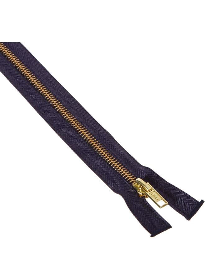 The Heavy Weight Brass Separating Zipper has size 5 brass teeth on a polyester tape. This zipper provides a heavier option for jackets and sportswear. - Image 1