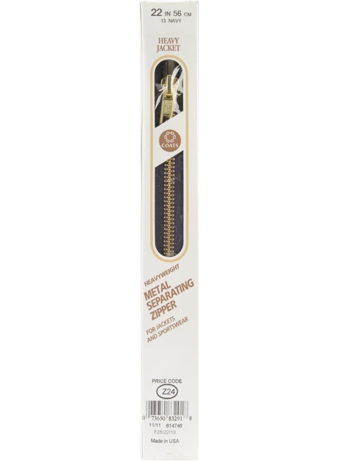 The Heavy Weight Brass Separating Zipper has size 5 brass teeth on a polyester tape. This zipper provides a heavier option for jackets and sportswear. - Image 2