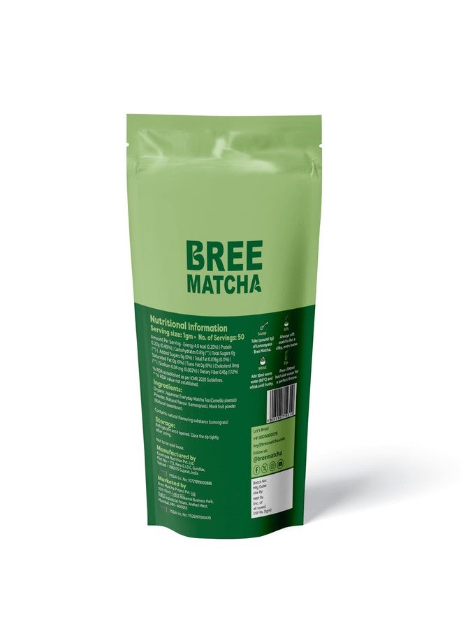 Bree Matcha Lemongrass Matcha Powder 50g | Japanese Green Tea from Kagoshima | Natural Energy Booster | Supports Focus & Detox | Antioxidant Rich | Culinary Grade - Image 2