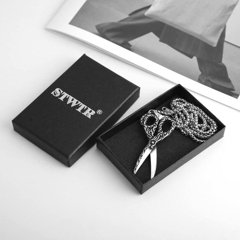 STWTR Viking Scissors Pendant Necklace Hairdresser Scissors Hairstylist Gift, Stainless Steel, not known - Image 4