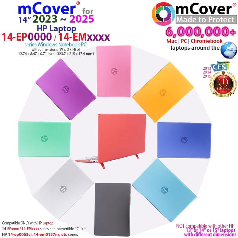 mCover Case Only Compatible for 2023~2025 14" HP Laptop 14-EP0000 / 14-EM0000 Series Traditional Notebook PC (NOT Fitting Any Other HP Models) - Pink - Image 2
