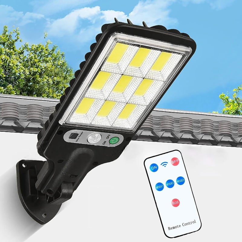 BLURISM Outdoor Sports Sensor Solar Light Solar Powered Street Area Lighting Wall Lights with Remote WaterResistant Portable Floodlights for Outdoor Security Wireless Infrared Sensor - Image 1