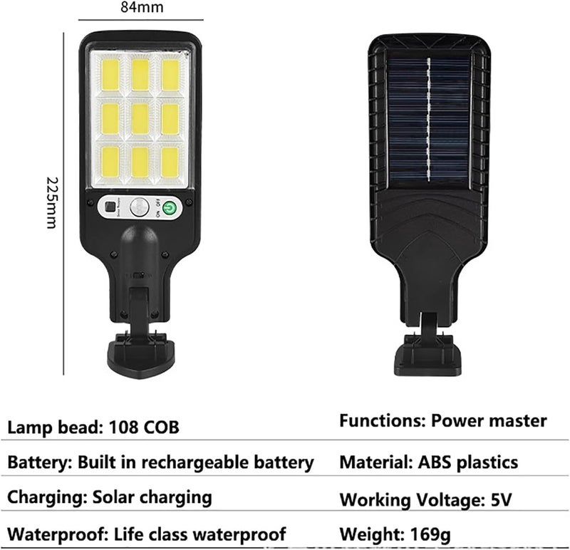 BLURISM Outdoor Sports Sensor Solar Light Solar Powered Street Area Lighting Wall Lights with Remote WaterResistant Portable Floodlights for Outdoor Security Wireless Infrared Sensor - Image 2