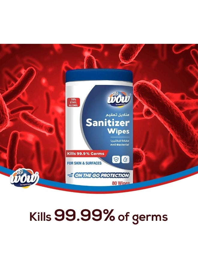 WOW Sanitizer Wipes - 80 Count Canister - Image 3