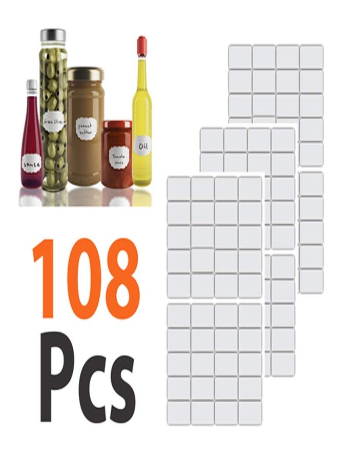 iberry's 108 pieces Waterproof Vinyl Stickers for Mason Jars Glass Bottle, Decals Craft, Kitchen Jar (Paper, 7 cm x 4 cm, White, 108 Piece) (Rectangle with Edge Corner Sticker) ( 9 ) - Image 3