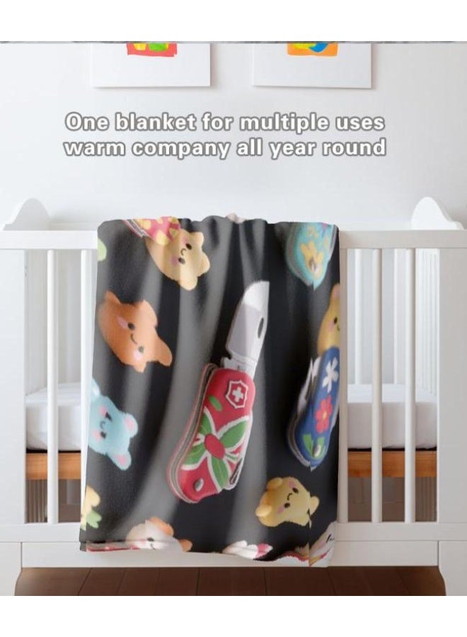 general Baby and children's cartoon flannel thin blanket (warm and comfortable, suitable for sleep, game use) 70cm*100cm - Image 2