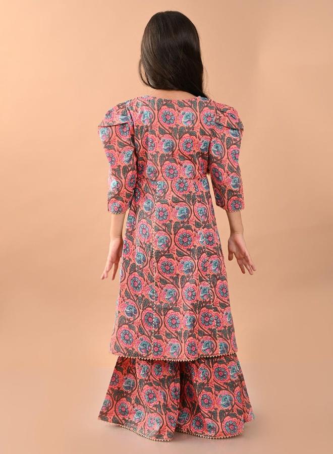 LILPICKS Printed Kurta Sharara Set - Image 4