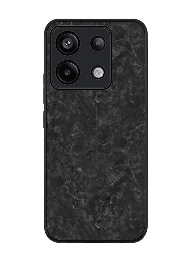 Stylizedd Rugged Black edge case for Poco X6 5G, Slim fit Soft Case Flexible Cover - Marble Texture Black - Image 1