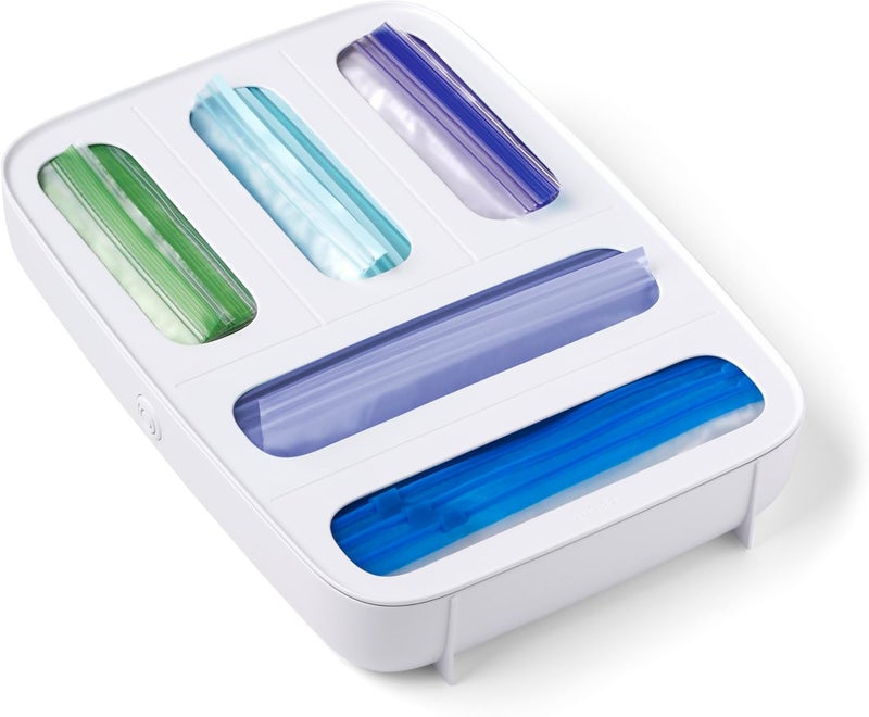 YouCopia StoraBag Plastic Sandwich Bag Organizer for Kitchen Storage, 5-Slot, White - Image 1