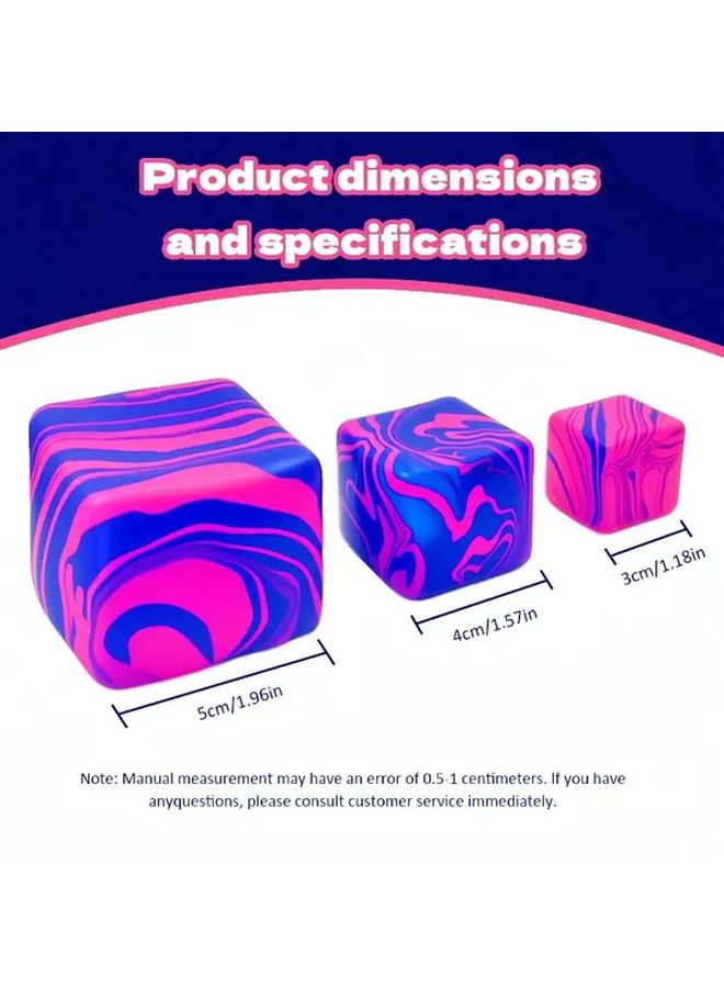 Slow Rebound Slime Filled TPR Cube Sensory Fidget Toy Colorful Blocks Random 2PCs 3cm - Image 3