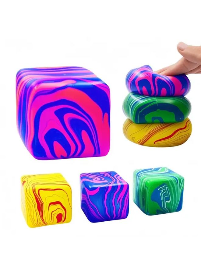 Slow Rebound Slime Filled TPR Cube Sensory Fidget Toy Colorful Blocks Random 2PCs 3cm - Image 2